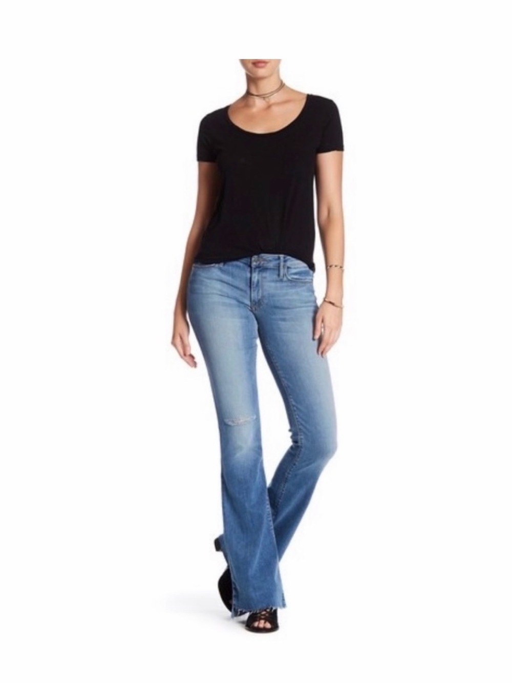 Black Orchid Light Blue Flare Jeans